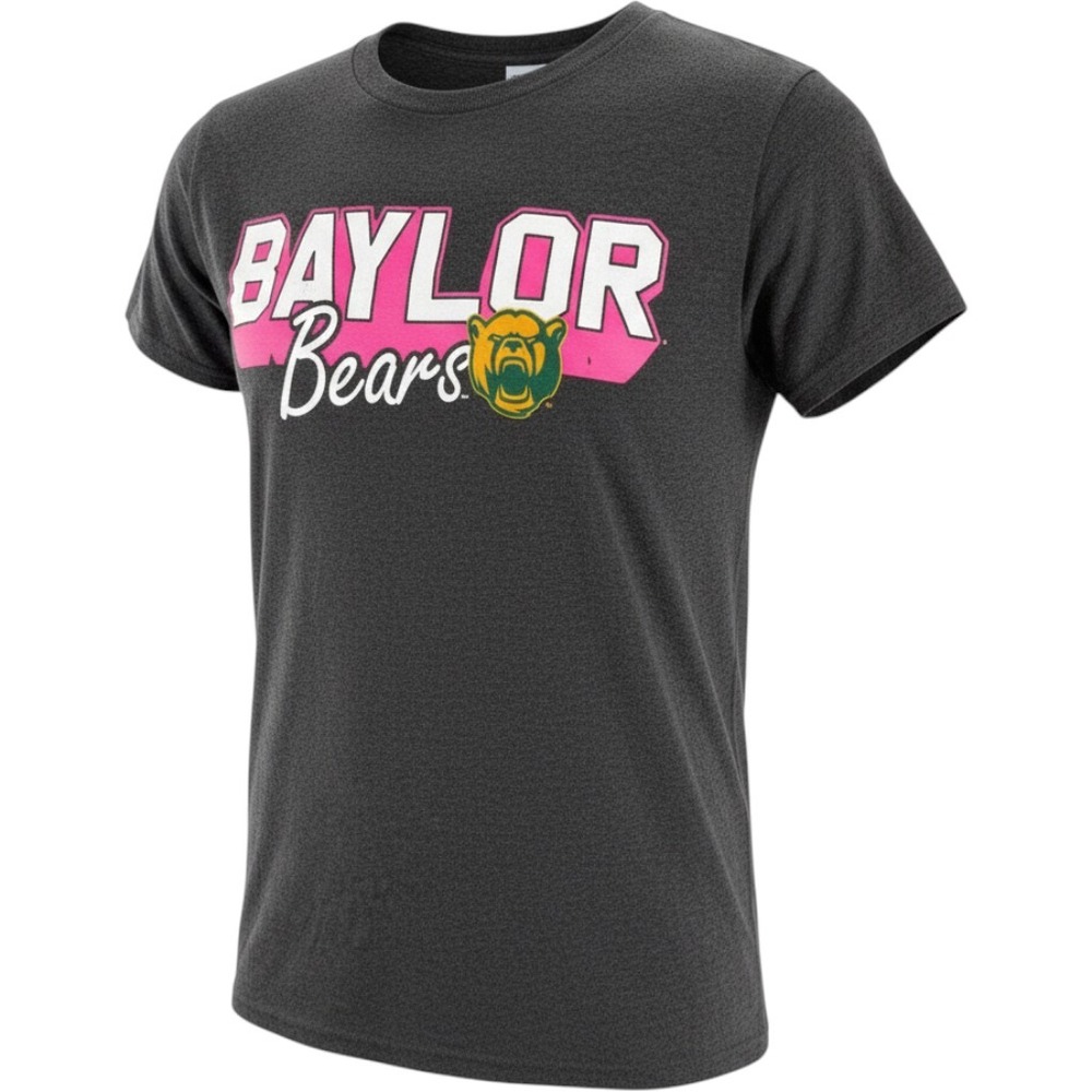 Hanes Baylor Bears Mens Medium Tee Shirt Charcoal Grey Graphic NEW